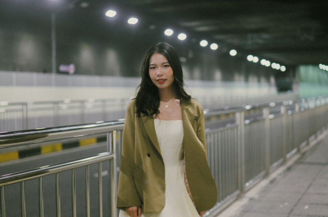 Portrait of a smiling businesswoman in a blazer